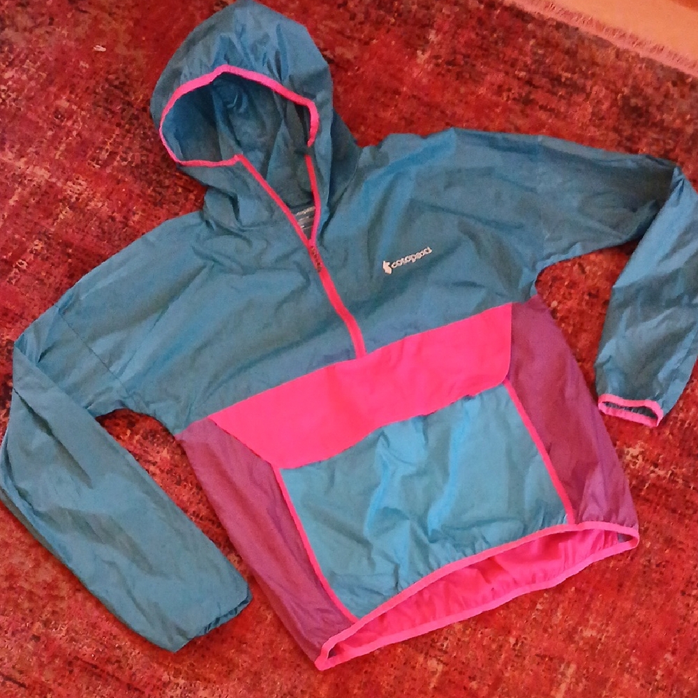 Cotopaxi Teal and Pink Windbreaker